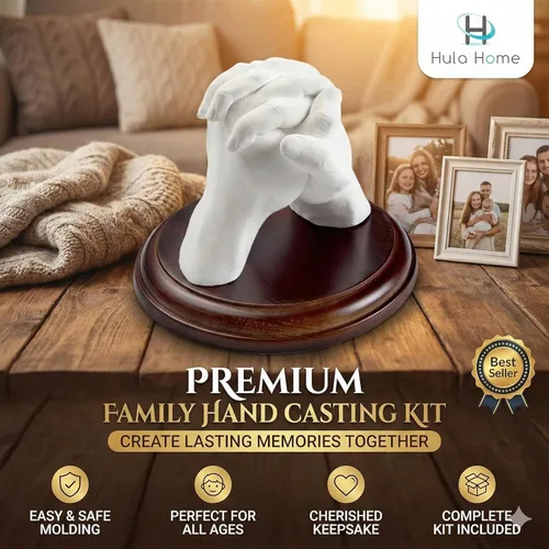 Vista 6 de Kit de moldeo a mano Hula Home para parejas o familia con placa de montaje Regalos DIY de aniversario para ella y él, escultura de recuerdo, boda
