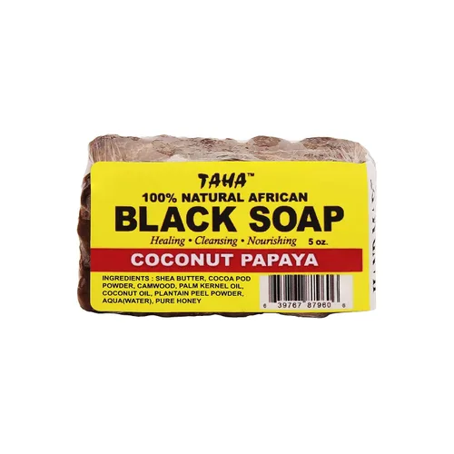 Vista 13 de Taha Barra de jabón negra africana, orgánica y 100% natural, calmante e hidratante, limpieza saludable, ideal para manchas, acné, cuero cabelludo