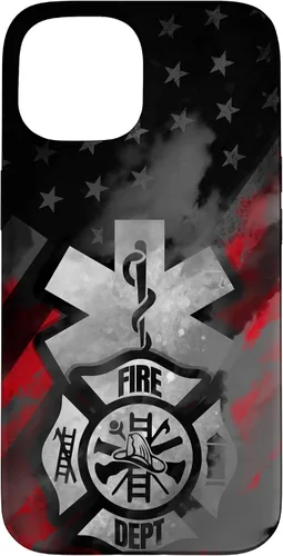 Vista 6 de EMT EMS Firefighter Red Smoke Line USA American Flag Case for iPhone 17