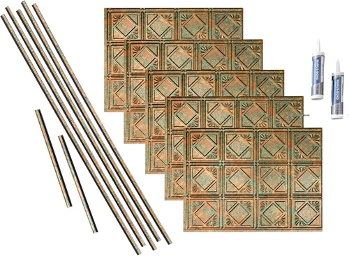 Vista 23 de FASÄDE Kit decorativo para salpicaduras de vinilo de estilo tradicional y patrón 4 de 15 pies cuadrados en bronce de las Bermudas