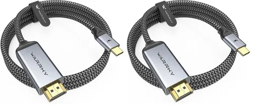 Vista 11 de Warrky Cable USB C a HDMI 4K 60Hz de 3.3 pies [enchufes chapados en oro antiinterferencias] Cable de aluminio tipo C a HDMI 2.0, Thunderbolt 3/4/5