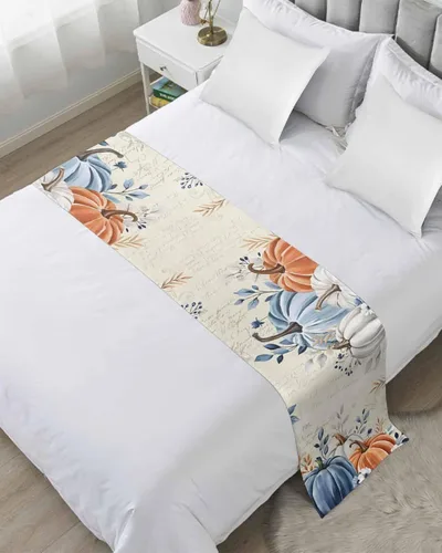 Vista 7 de Camino de cama de Navidad de Papá Noel rosa para cama de tamaño individual, manta decorativa de Navidad para pie de cama, protector de ropa de cama