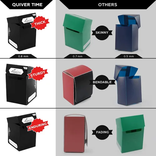 Vista 2 de Deck Blocks 100+, juego de 5 cajas MTG con divisores Set of 5 deck boxes in white, black, blue, red and green, each with 100+ cards and 2
