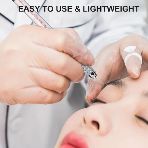 Vista 6 de Microblading Pen - Bolígrafos manuales para cejas, suministros de microcuchilla, herramienta de mano de microblading de doble cara para suministros