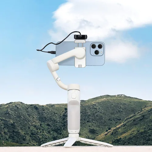 Vista 6 de UURIG - Abrazadera magnética para teléfono celular DJI OM, soporte de trípode de teléfono, cardanes de mano soporte magnético para DJI OSMO Mobile