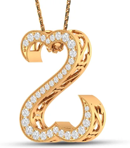 Vista 6 de 0.75 CT. T.W. Open Heart Pendant Necklace YellowRose & White Gold Plated 925 Sterling Silver Cubic Zirconia Cz Diamond Jewelry for Women