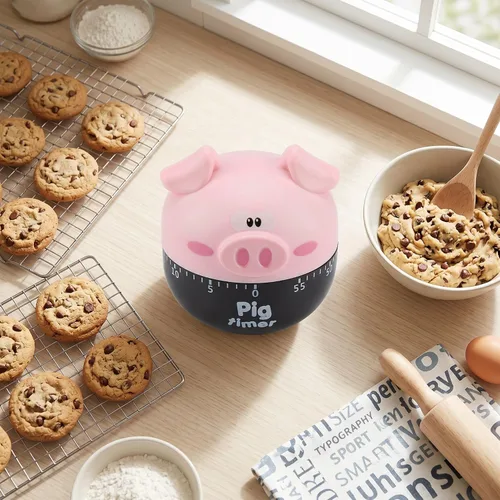 Vista 2 de Precioso Cerdito Lindo Animal 55 Minutos Mini Temporizador De Cocina Para Horario De Cocción