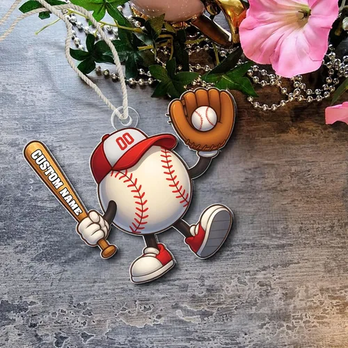 Vista 7 de Personalized Baseball Christmas Ornament Custom Player Gift Decor 25on335