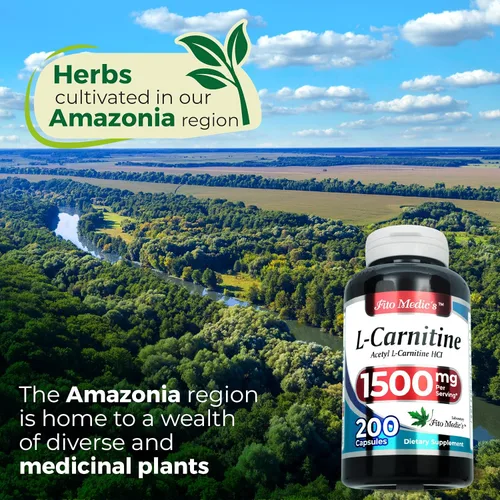Vista 6 de FITO MEDIC'S Suplemento de L-carnitina de laboratorio, fórmula de acetil L-carnitina, 200 cápsulas