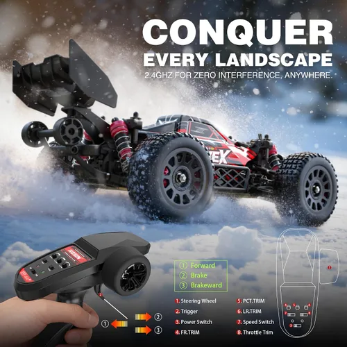 Vista 6 de Hosim Buggy RC sin escobillas para adultos y niños de 37.3 mi/h, 1/14 eléctrico de alta velocidad todo terreno, camiones RC Hobby 4x4 Off Road RC