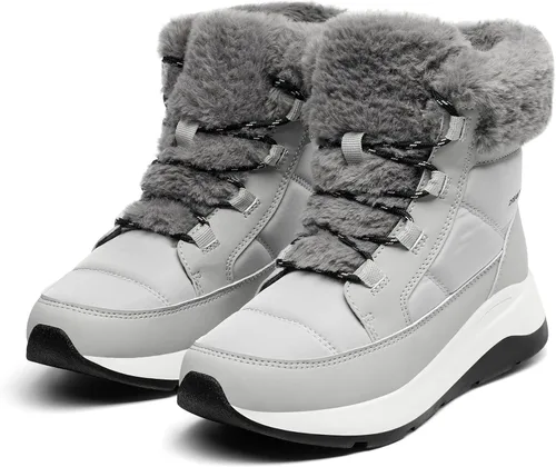 Vista 4 de DREAM PAIRS Zaylee - Botas de nieve de invierno para mujer, botines impermeables de piel sintética, botas cortas cómodas para mujer