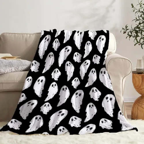 Vista 30 de Cute Ghosts - Manta de bebé personalizada para recién nacido, regalos para Halloween y Navidad, 40 x 30 pulgadas