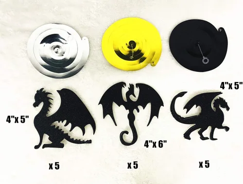 Vista 6 de JeVenis Suministros para fiesta de dragón: Banner de dragón - Negro, 15" x 15