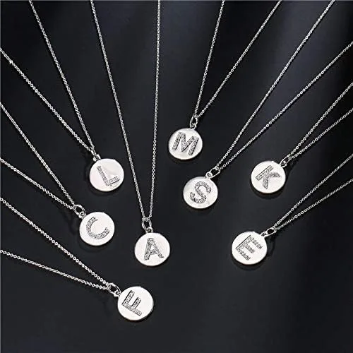 Vista 3 de Giorgio Bergamo Collar con colgante de letra del alfabeto de circonita cúbica chapada en oro A - Z, Metal, Circonia cúbica