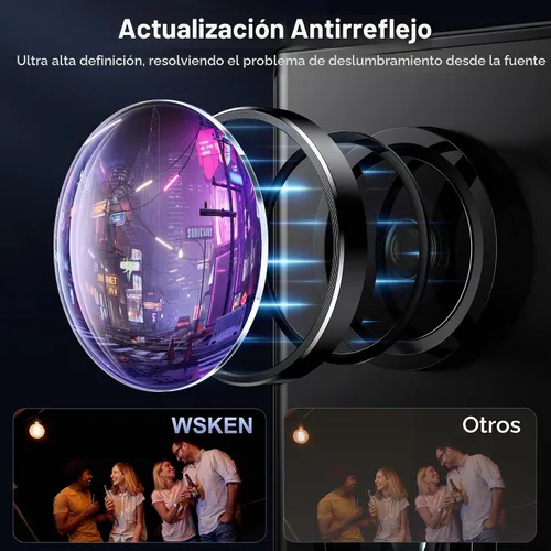 Vista 2 de WSKEN Protector de lente de cámara para Samsung Galaxy S24 Ultra, vidrio templado 9H ultra delgado resistente a rayones con círculo de metal