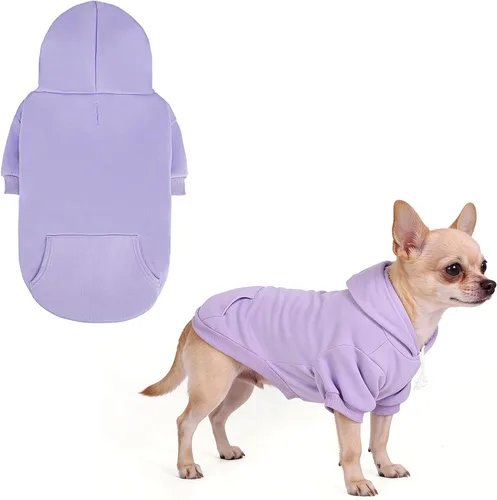 Vista 28 de KOOLTAIL Sudadera básica con capucha para perro, suave y cálida, con agujero para correa y con bolsillo, abrigo de invierno para perros, ropa