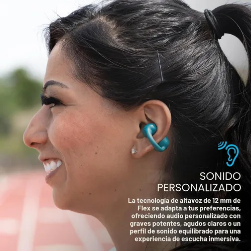 Vista 2 de JLab Auriculares Abiertos Flex, Diseño de Clip en la Oreja, Audio Inalámbrico de Oído Abierto Libertad de Ajuste Sin Esfuerzo, Escucha Segura, Verde