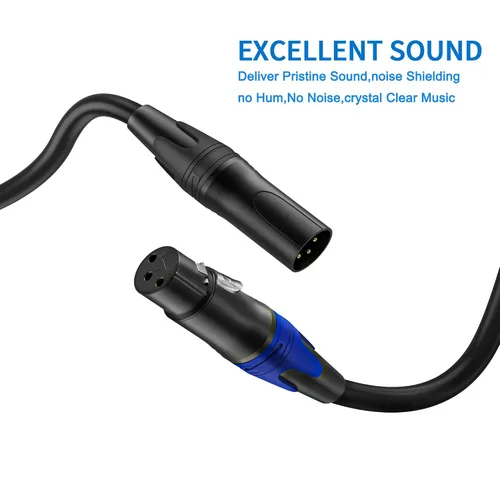 Vista 7 de LanSenSu 1 micrófono divisor XLR Y macho a 2 hembras, XLR hembra de 3 pines a doble XLR macho Y-Splitter Cables de audio de micrófono equilibrado