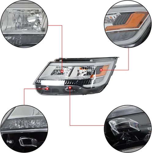 Vista 3 de munirater Paquete de 1 conjunto de faros delanteros con bisel negro DRL de repuesto para el lado del conductor para Explorer 2016-2018