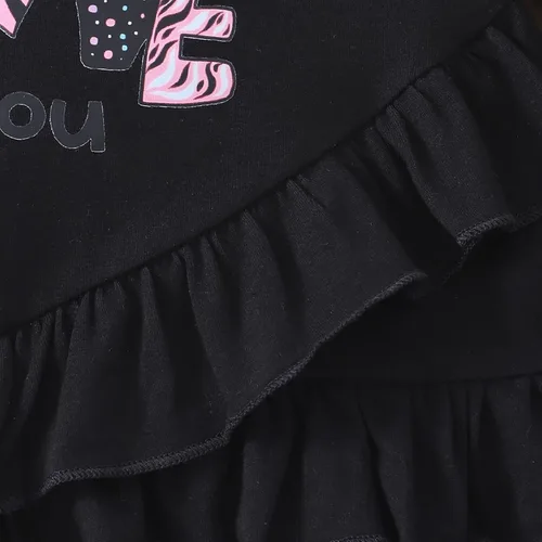 Vista 4 de Hinzonek Toddler Baby Girl Bell Bottom Outfits Letter Print Long Sleeve Sweatshirt Top Pullover Floral Flared Pants Set