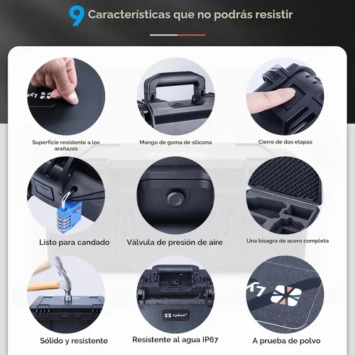 Vista 5 de Lykus Titan MA310 - Funda rígida impermeable para DJI Air 3S/Air 3 y DJI RC 2/RC-N2, cordón de soporte [solo funda] CASE ONLY,Fits Fly More