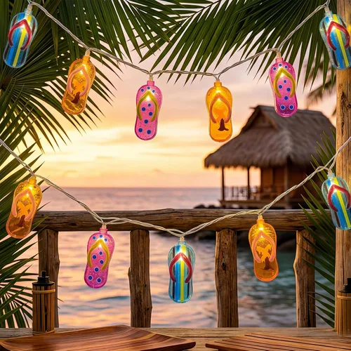 Vista 14 de Guirnalda de 10 luces LED con forma de paleta, helado multicolor con 10 mini bombillas LED, luces de hadas para interiores y exteriores