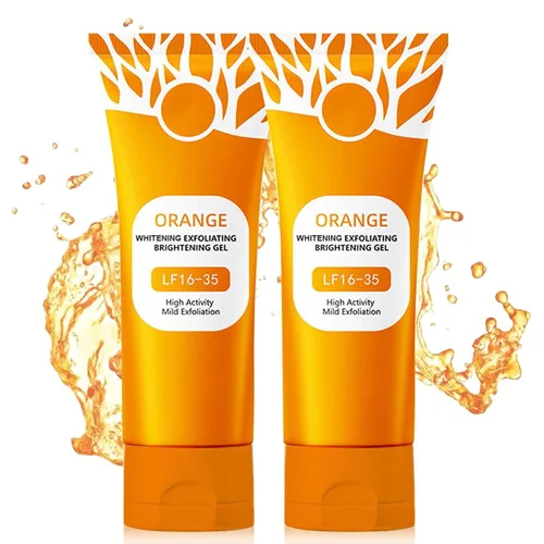 Vista 9 de Gel exfoliante naranja para cara y cuerpo, exfoliante profundo de poros, limpieza profunda de poros, geles exfoliantes de enzimas naranjas, gel