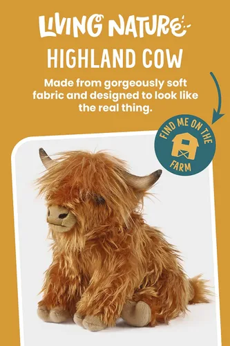 Vista 2 de Living Nature - Peluche suave, diseño de vaca de peluche, animales de granja, desconocido