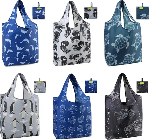 Vista 9 de Bolsas de la compra de animales reutilizables plegables bolsas de comestibles