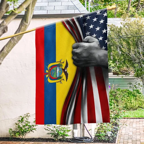 Vista 10 de Banderas-Bandera de Ecuador de Estados Unidos QNK464F, bandera de jardín (11.5 x 17.5 pulgadas) - Banderas de jardín de Estados Unidos de poliéster