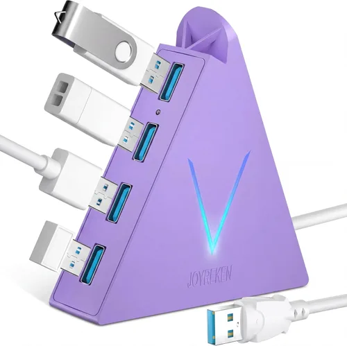 Vista 16 de FlyingVHUB Hub USB 3.0 de 4 puertos, torre concentrador USB con cable extendido de 2 pies, divisor USB para laptop, PC, PS4, PS5, Xbox, mouse