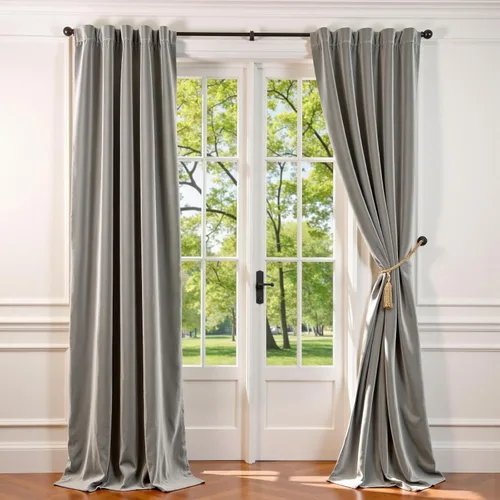 Vista 11 de Lazzzy - Cortinas de terciopelo blanco de 63 pulgadas de largo para sala de estar o dormitorio, cortinas con filtro de luz, aislación térmica