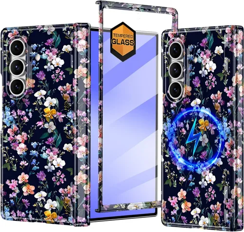 Vista 21 de Hekodonk Funda para Galaxy Z Fold 6, compatible con MagSafe, protector de pantalla integrado, protección de bisagra, magnética, delgada, a prueba