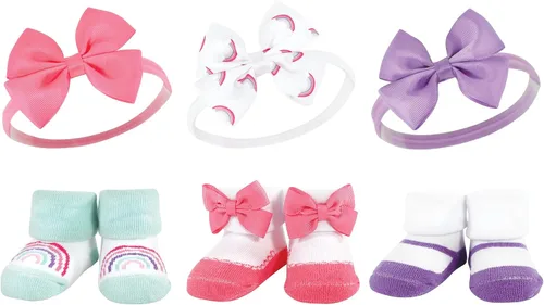 Vista 20 de Hudson Baby Conjunto de regalo de diadema y calcetines para niña