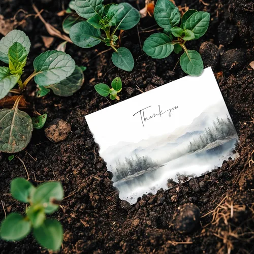 Vista 9 de Juego de 20 tarjetas de agradecimiento, 4 x 6 pulgadas, acuarela, bosque natural, tarjetas de agradecimiento con sobres, tarjetas de agradecimiento