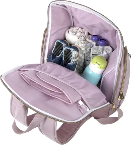 Vista 3 de Fisher-Price Fastfinder Gemma - Mochila para pañales con cambiador portátil, dispensador de toallitas (rosa)