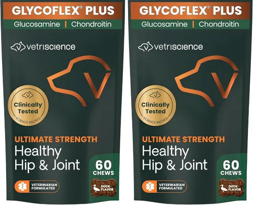 Vista 17 de VetriScience Suplemento Ultimate Strength para cadera y articulaciones para perros, GlycoFlex Plus – MSM, condroitina y mejillón de labios verdes