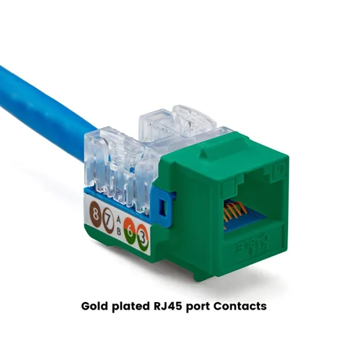 Vista 31 de TRUE CABLE Conector Keystone Cat5e, sin blindaje (UTP), perforado de 90 grados, PoE++ (4PPoE) 100W, certificación UL, verificado ETL, certificado