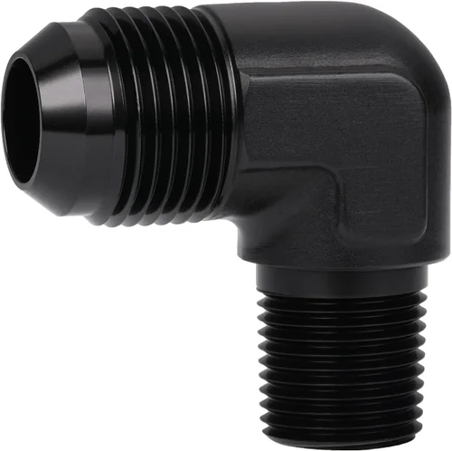 Vista 18 de 3AN macho Flare a 1/4 NPT tubo macho 90 grados codo adaptador unión aluminio negro