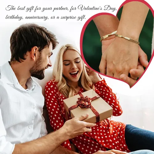 Vista 2 de Juego de pulseras de cadena de infinito personalizadas, grabado con nombre personalizable, longitud ajustable con dije de corazón, a juego con joyas