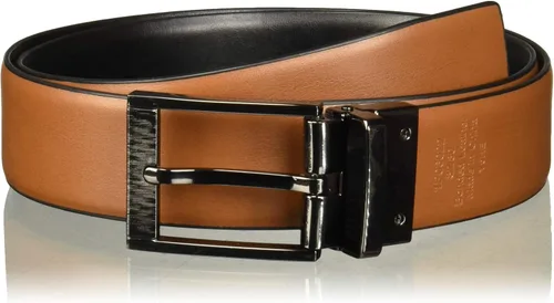 Vista 2 de Perry Ellis Men's Portfolio Feather Edge Etched Buckle Soft Touch Leather Reversible Belt