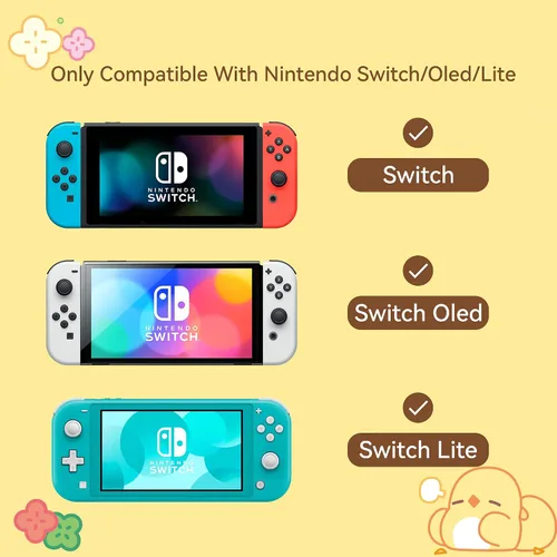 Vista 3 de GeekShare Lindas tapas de silicona Joycon para pulgar, cubierta de joystick compatible con Nintendo SwitchOLEDSwitch Lite, 4 piezas - BIU