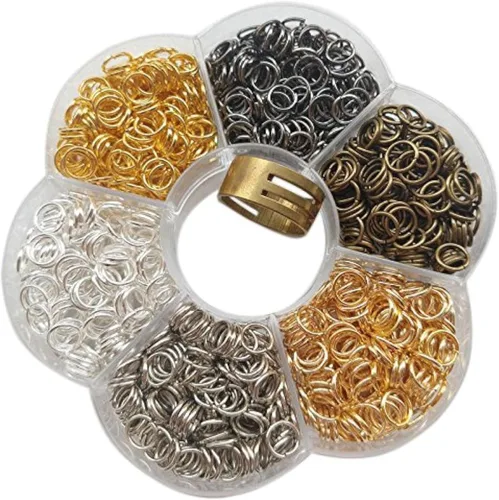 Vista 8 de Chenkou Craft 1 caja de 6 colores abiertos anillo de salto y anillo joyería llavero fabricación 1/8 pulgadas (0.118 in) con 1 herramienta