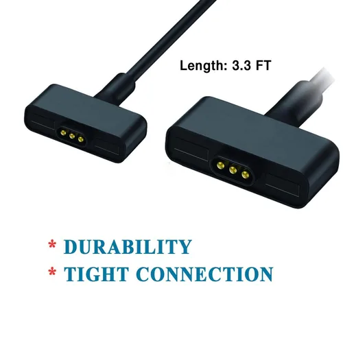 Vista 3 de Cable de carga compatible con cargador Fitbit Ionic, adaptador de cable de cargador USB de repuesto de 3.3 pies para reloj inteligente iónico