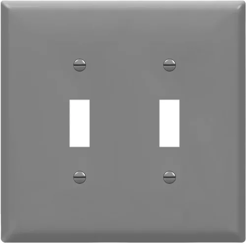 Vista 12 de ENERLITES Placa de Interruptor de Pared Doble, Placa de Interruptor de Palanca, 2-Gang Tamaño Mediano 4.88" x 4.92", Policarbonato Termoplástico