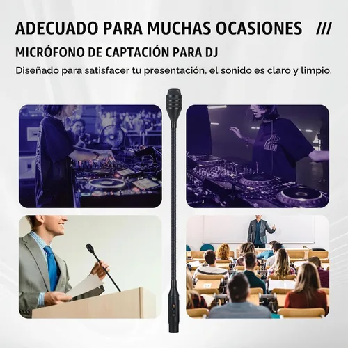 Vista 7 de D2 Flexible Profesional Dinámico Bob Barker Micrófono con conmutación para videoconferencia, canto, karaoke DJ mezclador de disco dedicado KTV Bar