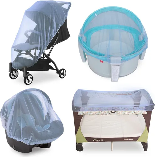 Vista 11 de Mosquitera de bebé para cochecito, red de insectos reutilizable para cochecito, corrales, Pack N Plays y mini cuna portátil, portátil y duradera