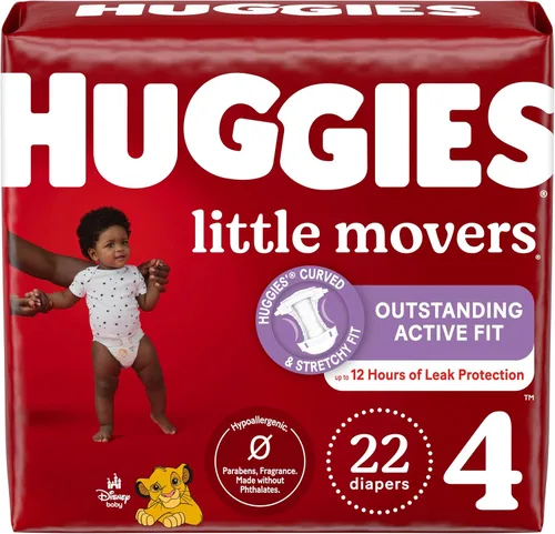 Vista 13 de Pañales Huggies tamaño 3, Little Movers para bebés, talla 3 (16-28 libras), 25 unidades, el empaque puede variar