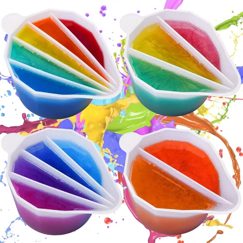 Vista 7 de LET'S RESIN Taza dividida de 17 onzas/16.9 fl oz con asa, tazas divididas gruesas y fáciles de limpiar para verter pintura con 5 canales, tazas