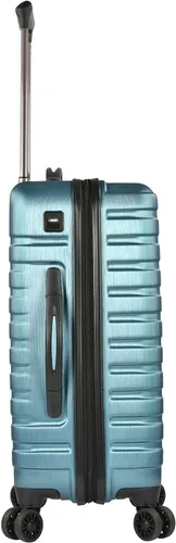 Vista 8 de U.S. Traveler Boren - Maleta de viaje de policarbonato resistente con 8 ruedas giratorias, asa de aluminio